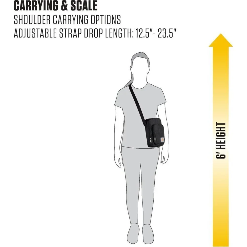 Crossbody Bag Durable Polyester Adjustable Zipper Unisex Travel Hiking